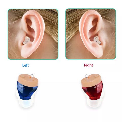 elders Rechargeable Hearing Aids V30 Intelligent Audifonos Mini Inner Ear for Elderly Sound Amplifier for Deafness with Charging Case - Fashionner