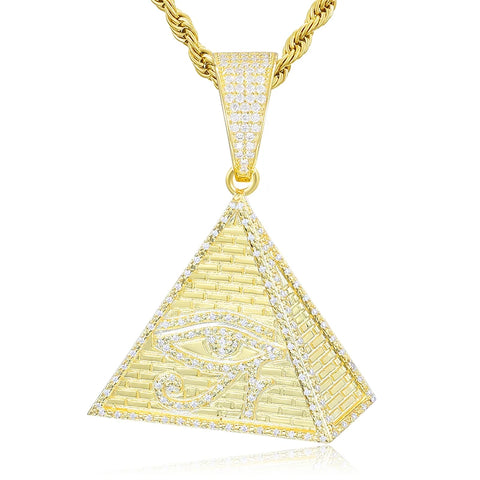 Buy Gra Cartificate Bling Moissanite Evil Eye Pyramid Pendant 925 Sterling Silver Iced Out Men Jewelry Necklace online at Fashionner.