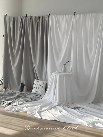 Photoshoot Thicken 95g/m2 Photography Backdrops Cloth White Grey Background Screen Life Photoshoot Fotos Live Broadcast Fotografia Curtain - Fashionner