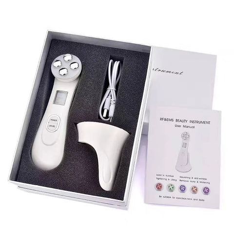 Buy Handheld Anti-Aging 5 In 1 Face Massager Skin Care Tool Led Photon Therapy Rf Ems Facial Massager online at Fashionner.