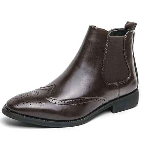 Buy Custom Logo Western Chelsea Boots Mens Shoes Low Heels Big Size Casual Ankle Boots For Men online at Fashionner.