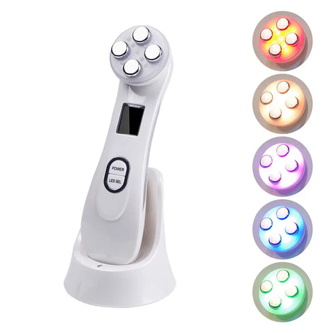 Buy Handheld Anti-Aging 5 In 1 Face Massager Skin Care Tool Led Photon Therapy Rf Ems Facial Massager online at Fashionner.