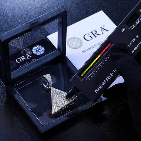 Buy Gra Cartificate Bling Moissanite Evil Eye Pyramid Pendant 925 Sterling Silver Iced Out Men Jewelry Necklace online at Fashionner.