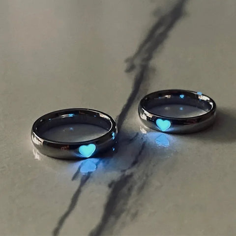 Buy New Fashion Couple Ring Brass Adjustable Couple Ring Heart Luminous Ring online at Fashionner.