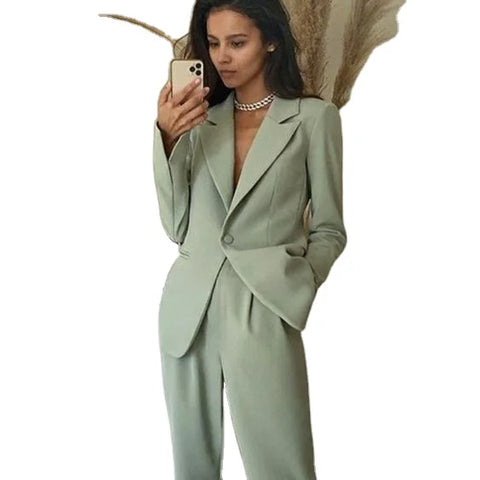 Buy Ladies Office Plaid Suit Women Two Piece Pants Set High Quality Fashion Handsome Female online at Fashionner.