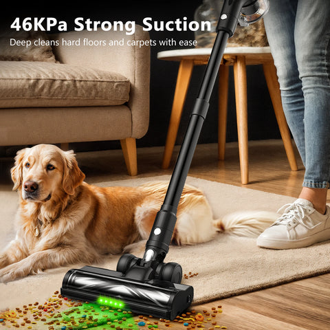 500W 46KPA Cordless Handheld Vacuum Cleaner 55 Mins Runtime Self-Standing Wall Mount Charging Pet Hair US Local Stock Car Dry