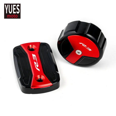 Motorcycle Accessories Flash Deals Front&Rear brake Fluid Cylinder Master Reservoir Cover Cap Fits For YAMAHA YZF R3 2015-2021 - Fashionner