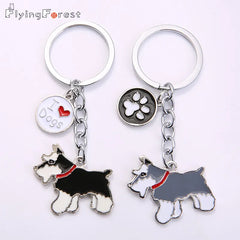 Gifts Keychains Drop Shipping DIY Pet Key Chain Metal Key Ring Wholesale Gift Schnauzer Keychains Woman Keys Dogs Tag Key Charm Cheap - Fashionner