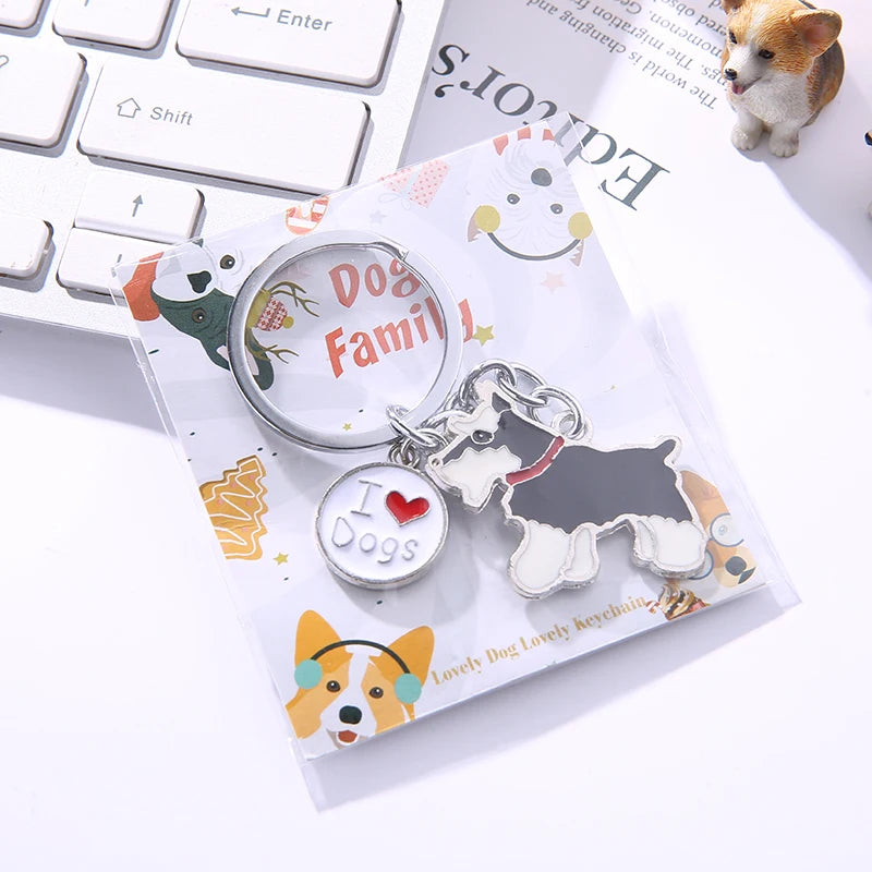 Gifts Keychains Drop Shipping DIY Pet Key Chain Metal Key Ring Wholesale Gift Schnauzer Keychains Woman Keys Dogs Tag Key Charm Cheap - Fashionner