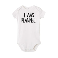 Boys Planned and I Was A Surprise Newborn Twins Baby Boys Girls Bodysuit Baby Cute Short Sleeve Playsuits Outfits Cloth