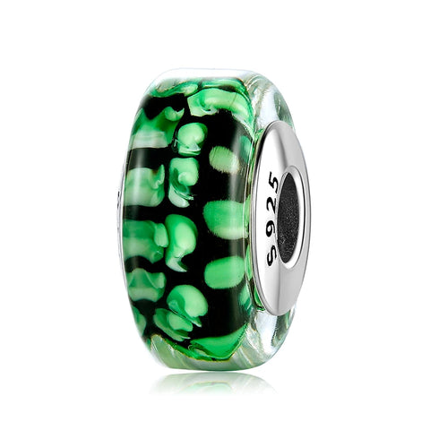 Buy Real 925 Sterling Silver Navy Blue Murano Glass Beads With Ripple Charms For Bracelet Women Jewelry Making online at Fashionner.