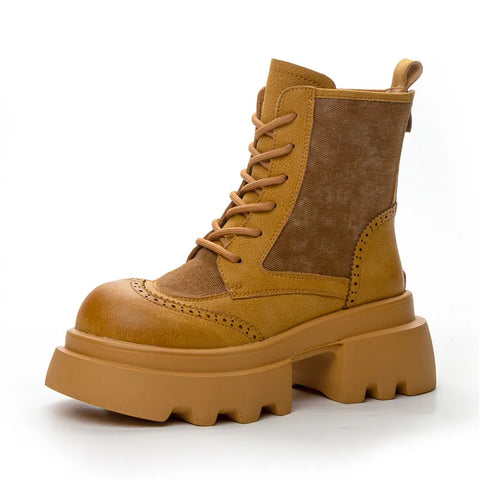 Buy Custom Logo Winter Genuine Leather Platform Boots Women Shoes Ladies Ankle Bootie Boots For Ladies online at Fashionner.