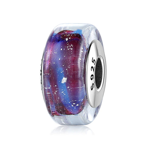 Buy Real 925 Sterling Silver Navy Blue Murano Glass Beads With Ripple Charms For Bracelet Women Jewelry Making online at Fashionner.