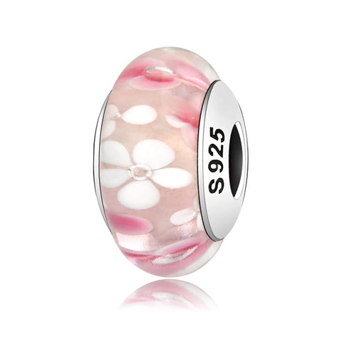 Buy Real 925 Sterling Silver Navy Blue Murano Glass Beads With Ripple Charms For Bracelet Women Jewelry Making online at Fashionner.