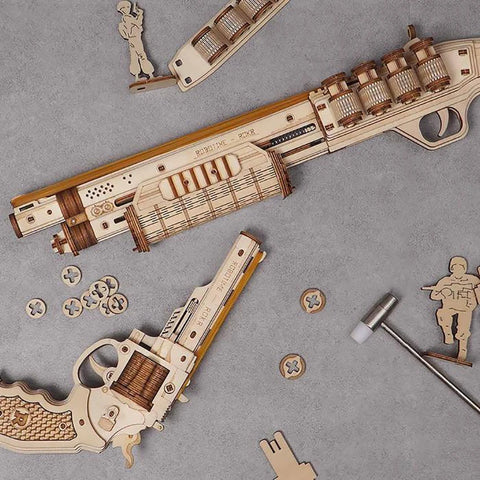 Buy Cpc Certificated Robotime Rokr Wood Craft Lq501 Terminator M870 Gun Jigsaw 3D Handmade Assembled Wooden Puzzle For online at Fashionner.