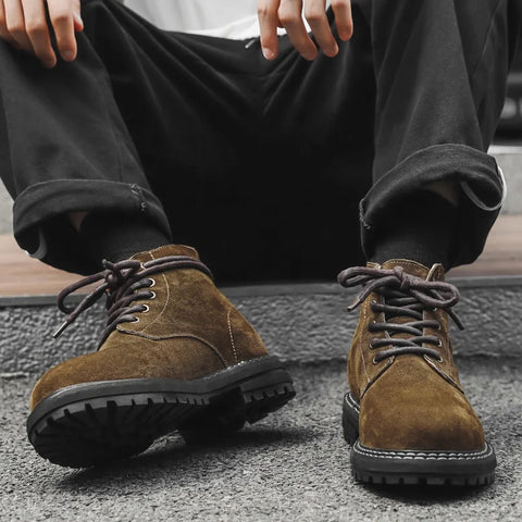 Buy Custom Logo High Quality Retro Style Men'S Martin Boots Shoes Suede Leather Winter Ankle Boots online at Fashionner.