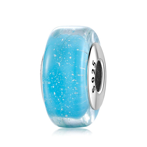 Buy Real 925 Sterling Silver Navy Blue Murano Glass Beads With Ripple Charms For Bracelet Women Jewelry Making online at Fashionner.