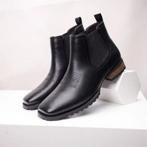 Buy Custom Logo Handmade Genuine Leather Western Chelsea Boots Mens Shoes Casual Flat Ankle Chukka Boots For Men online at Fashionner.