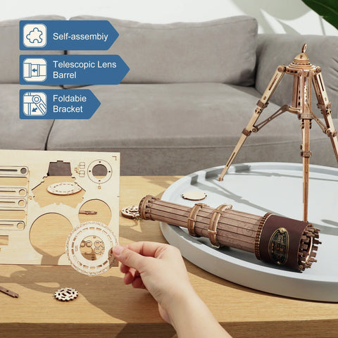 Buy Cpc Certificated Robotime Gift Kit Monocular Telescope Diy Crafts 3D Wooden Puzzle For online at Fashionner.