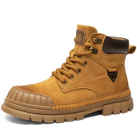 Buy Custom Logo Casual Genuine Leather Martin Boots Men Fashion Designer Winter Chunky Shoes Hiking Chukka Boots online at Fashionner.