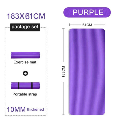 Tapis de yoga de gym de 10 mm d'épaisseur, antidérapant, de haute qualité, écologique, pour le sport et le fitness, prix de gros, sur mesure