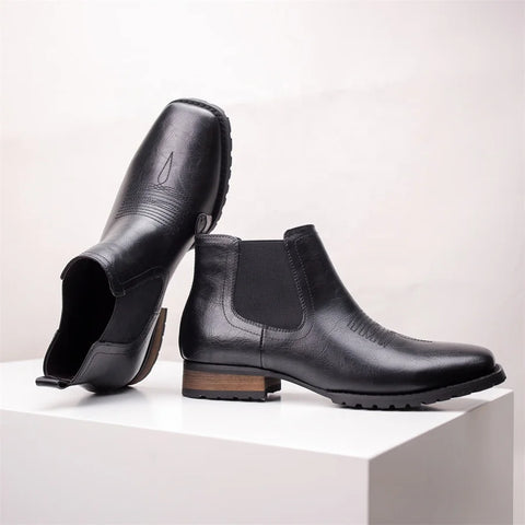 Buy Custom Logo Handmade Genuine Leather Western Chelsea Boots Mens Shoes Casual Flat Ankle Chukka Boots For Men online at Fashionner.