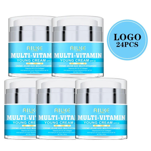 Ailke Customized in 7 Days Instant Fast Day and Night Vitamin C Whitening Face Cream for Dark Skin