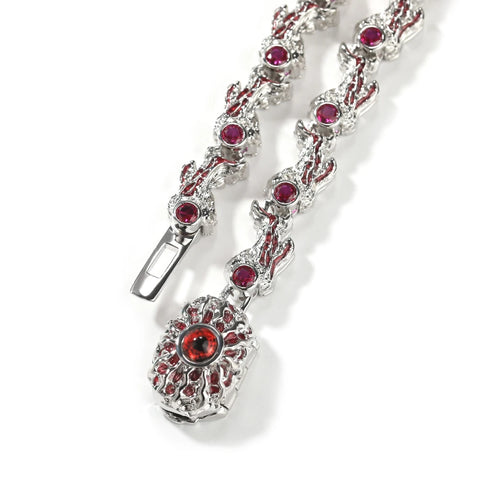 Buy New Fashion Jewelry Evil Eye Jewelry Luxury Red Cz High Quality Men Necklace Hip Hop Jewelry Eye Necklace online at Fashionner.