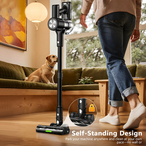 500W 46KPA Cordless Handheld Vacuum Cleaner 55 Mins Runtime Self-Standing Wall Mount Charging Pet Hair US Local Stock Car Dry