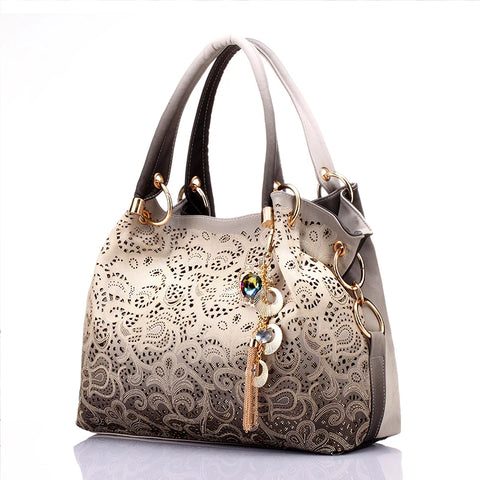 Buy Realer Hollow Out Ombre Floral Print Women Shoulder Crossbody Bags Pu Leather Ladies Totes Hand Bags Handbags For Women online at Fashionner.