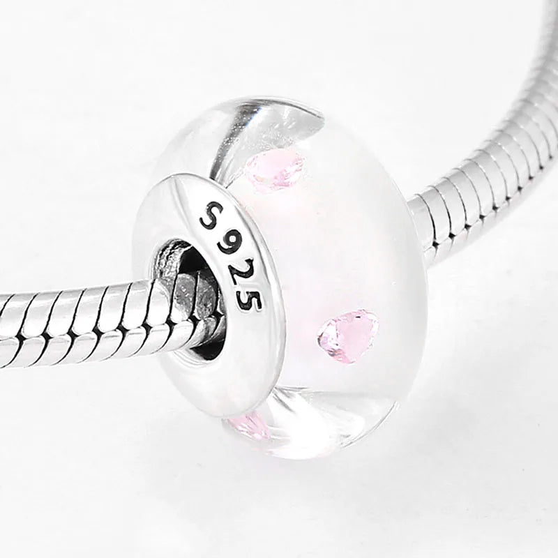 Buy Real 925 Sterling Silver Navy Blue Murano Glass Beads With Ripple Charms For Bracelet Women Jewelry Making online at Fashionner.