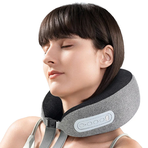 Buy New U Shape Massage Pillow With Heating 3000Mah Rechargeable Airplane Car Travel Memory Foam Neck Massager For Pain Relief online at Fashionner.