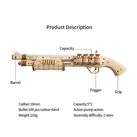 Buy Cpc Certificated Robotime Rokr Wood Craft Lq501 Terminator M870 Gun Jigsaw 3D Handmade Assembled Wooden Puzzle For online at Fashionner.