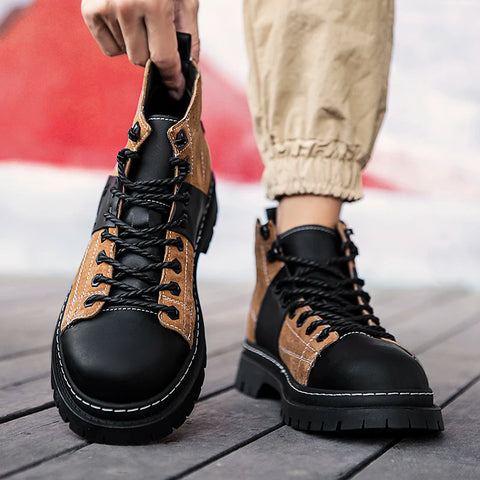 Buy Custom Logo Outdoor Martin Boots Men Waterproof Non-Slip Climbing Hiking Boots online at Fashionner.