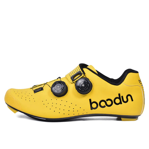 Chaussures de cyclisme professionnelles pour hommes – route et course | Respirantes et légères en fibre de carbone | Système de laçage rapide pour la vitesse et le confort