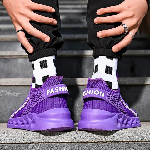Buy Spring And Autumn New Fashion Sneakers Men'S Casual Running Sport Shoes Mesh Upper Breathable Casual Sneakers online at Fashionner.