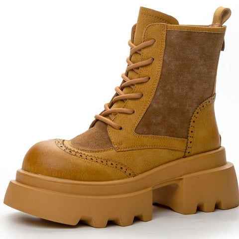 Buy Custom Logo Winter Genuine Leather Platform Boots Women Shoes Ladies Ankle Bootie Boots For Ladies online at Fashionner.