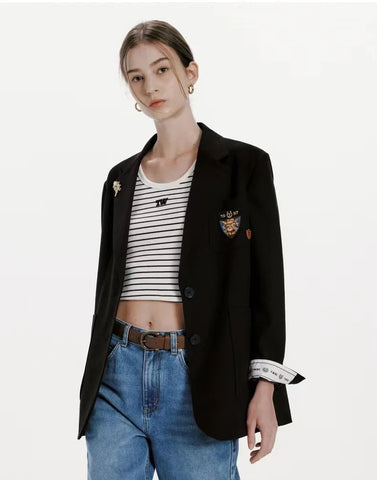 Buy New Blazers Ladies Women High Quality Uniform Traditional Women Blazer Casual Streetwear Blazer Woman online at Fashionner.