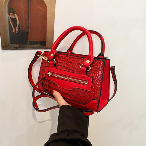 Buy Stone Print Handbag Women Leather Tote Bag Quality Patent Crocodile Pattern Bags Women'S Brand Luxury Designer Women'S Bag online at Fashionner.