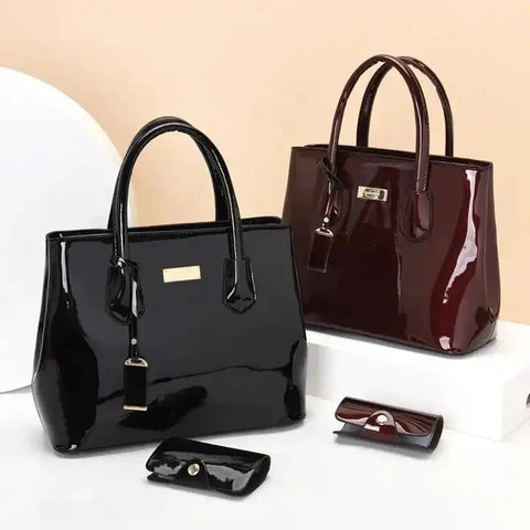 Buy New Designer Vintage Glossy Leather Tote Bag Big Luxury Handbags For Ladies Women Hand Bags online at Fashionner.