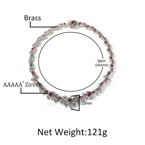 Buy New Fashion Jewelry Evil Eye Jewelry Luxury Red Cz High Quality Men Necklace Hip Hop Jewelry Eye Necklace online at Fashionner.