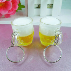 Gifts Resin Beer Cups Key Chain Simulation Food Handicraft Women Men For Car Bag Key Rings Holder Pendant Jewelry Accessories Gift - Fashionner