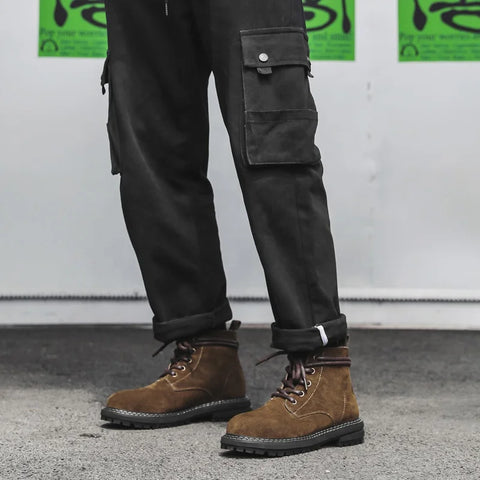 Buy Custom Logo High Quality Retro Style Men'S Martin Boots Shoes Suede Leather Winter Ankle Boots online at Fashionner.