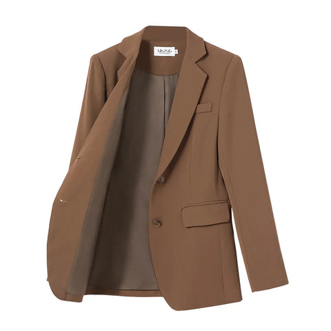 Buy Latest Spring Autumn Long Sleeve Turn-Down Neck Single Button Ladies Suits Office Formal Blazer For Women online at Fashionner.