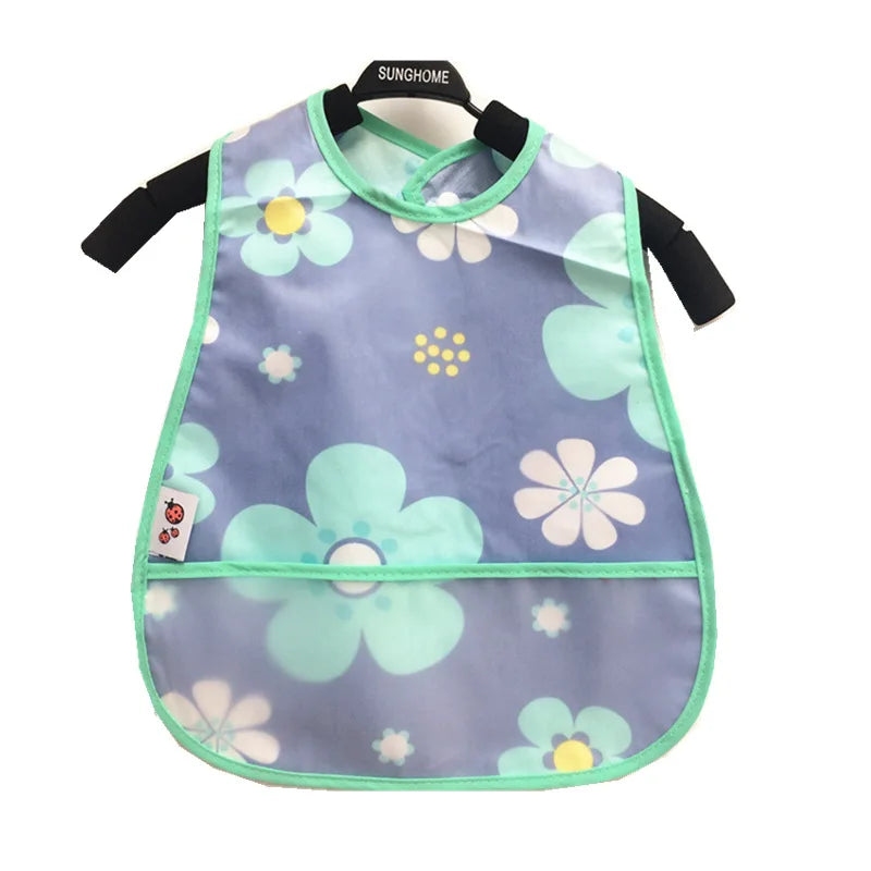 Boys Waterproof Lunch Feeding Apron Cartoon Pattern Cotton Baby Bibs Sleeveless Adjustable Boy Girl Feeding Bibs Apron - Fashionner
