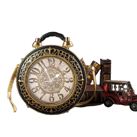 Buy Angel Kiss Female Creative Faux Leather Deep Color Luxury Clock Outdoor Handbag For Women online at Fashionner.
