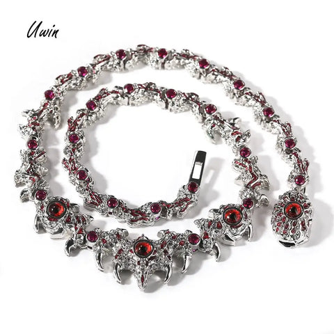 Buy New Fashion Jewelry Evil Eye Jewelry Luxury Red Cz High Quality Men Necklace Hip Hop Jewelry Eye Necklace online at Fashionner.