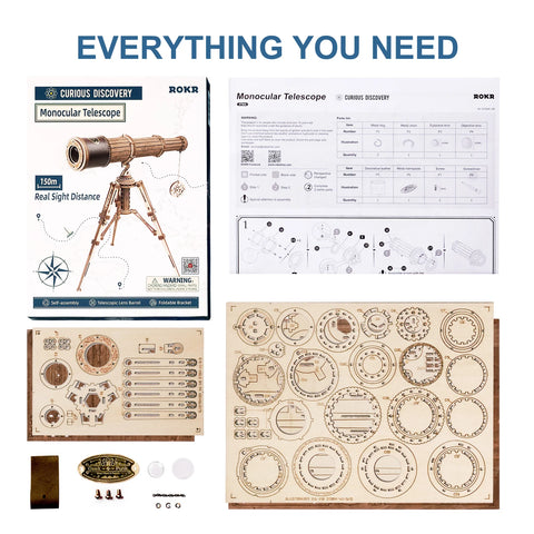 Buy Cpc Certificated Robotime Gift Kit Monocular Telescope Diy Crafts 3D Wooden Puzzle For online at Fashionner.