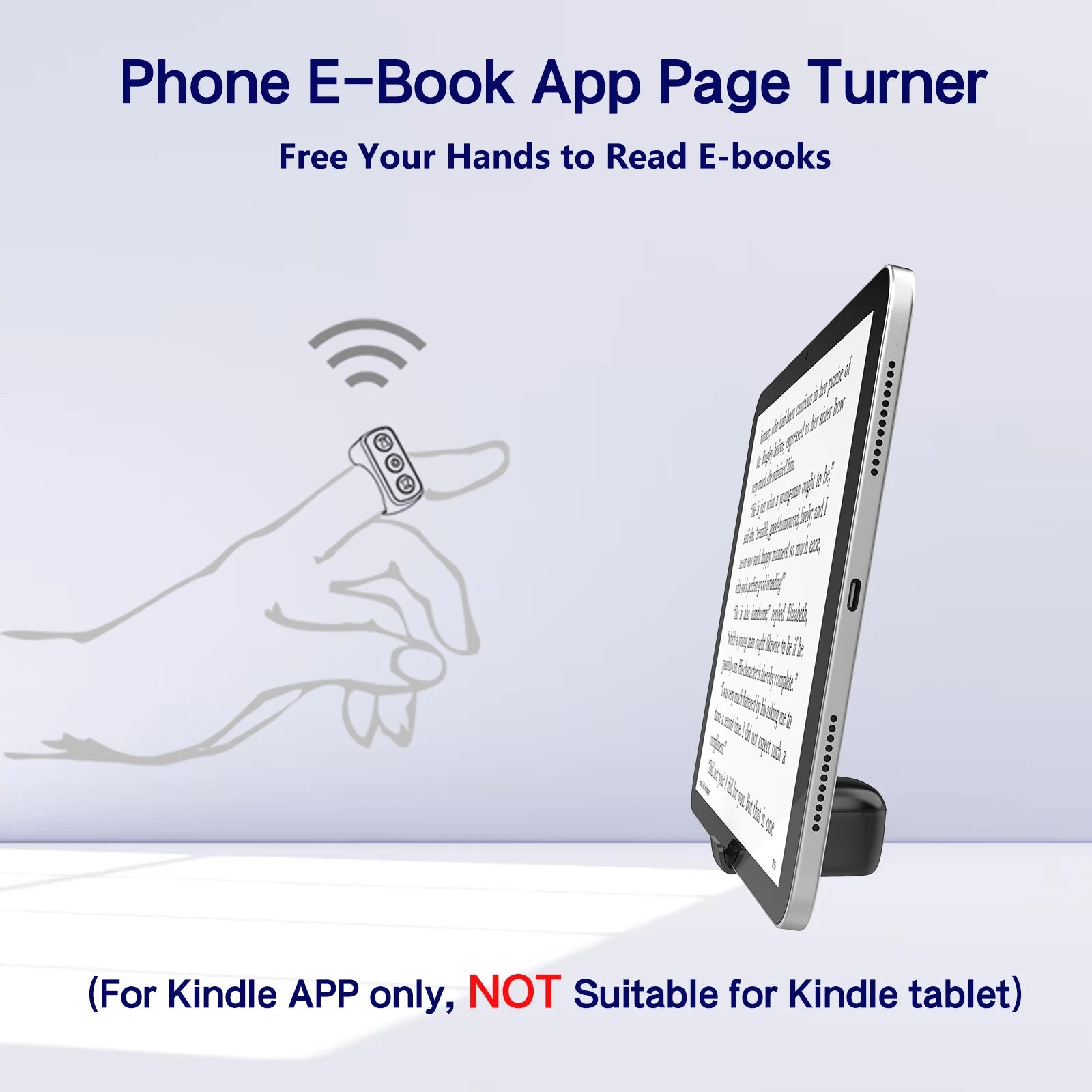 TikTok Scrolling Ring Phone Holder Remote Control for IOS Android Plastic Kindle APP Page Turner Selfie Video Record Feature