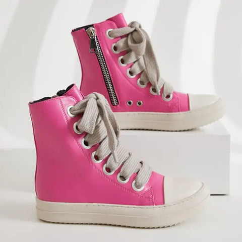 Buy 2036-1 High Quality Chunky Sneakers Women Winter Ankle Boots Synthetic Leather Slip-On Thigh Knee-High Boots Women online at Fashionner.